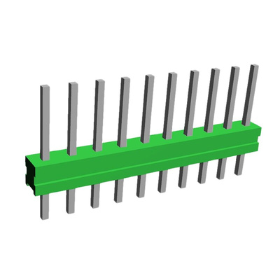 TE Connectivity AMPMODU MOD II Series Straight Through Hole Pin Header, 10 Contact(s), 2.54mm Pitch, 1 Row(s),