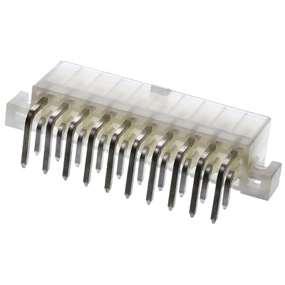 Molex Mini-Fit Jr. Series Right Angle Through Hole PCB Header, 20 Contact(s), 4.2mm Pitch, 2 Row(s), Shrouded