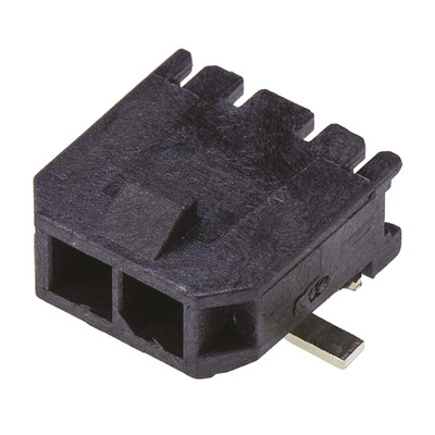 Molex Micro-Fit 3.0 Series Right Angle Surface Mount PCB Header, 2 Contact(s), 3.0mm Pitch, 1 Row(s), Shrouded