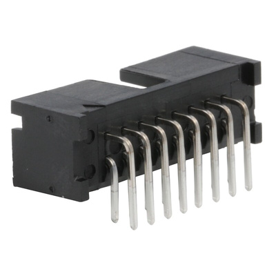 TE Connectivity AMP-LATCH Series, 2.54mm Pitch, 16 Way 2 Row Shrouded Right Angle PCB Header, Through Hole