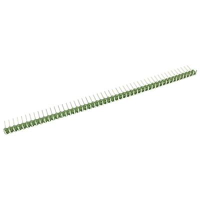 TE Connectivity AMPMODU MOD II Series Right Angle Through Hole Pin Header, 50 Contact(s), 2.54mm Pitch, 1 Row(s),
