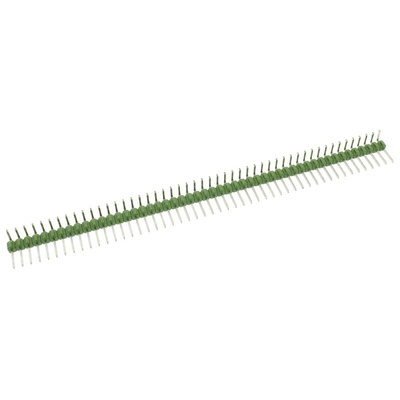 TE Connectivity AMPMODU MOD II Series Right Angle Through Hole Pin Header, 50 Contact(s), 2.54mm Pitch, 1 Row(s),