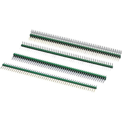TE Connectivity AMPMODU MOD II Series Right Angle Through Hole Pin Header, 50 Contact(s), 2.54mm Pitch, 1 Row(s),