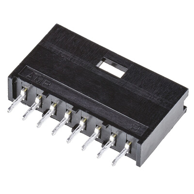 TE Connectivity AMPMODU MOD II Series Straight Through Hole PCB Header, 8 Contact(s), 2.54mm Pitch, 1 Row(s), Shrouded