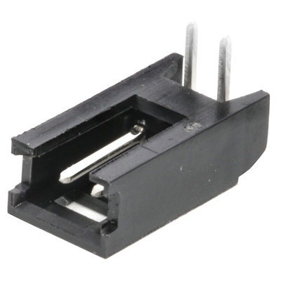 TE Connectivity AMPMODU MOD II Series Right Angle Through Hole PCB Header, 2 Contact(s), 2.54mm Pitch, 1 Row(s),