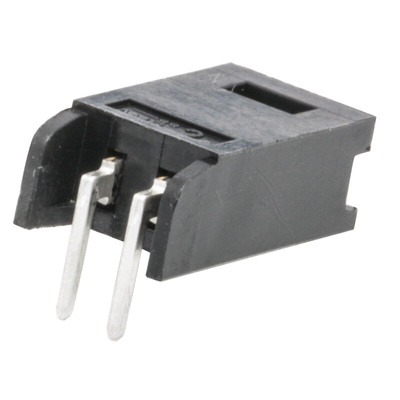 TE Connectivity AMPMODU MOD II Series Right Angle Through Hole PCB Header, 2 Contact(s), 2.54mm Pitch, 1 Row(s),