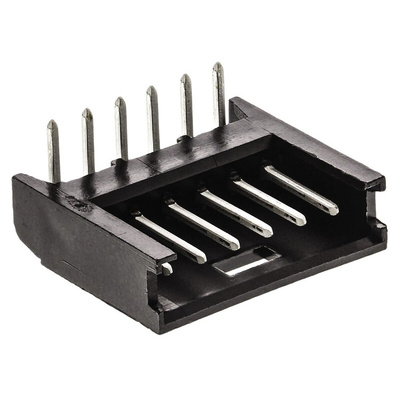 TE Connectivity AMPMODU MOD II Series Right Angle Through Hole PCB Header, 6 Contact(s), 2.54mm Pitch, 1 Row(s),
