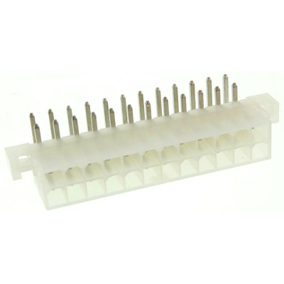 Molex Mini-Fit Jr. Series Right Angle Through Hole PCB Header, 24 Contact(s), 4.2mm Pitch, 2 Row(s), Shrouded