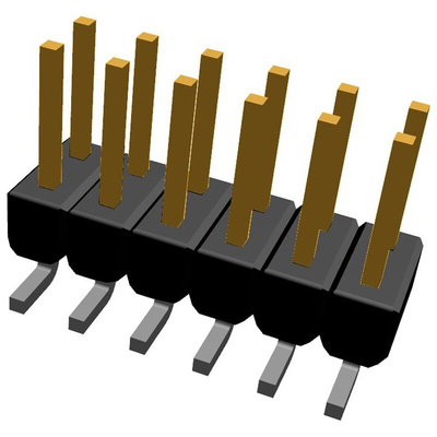 TE Connectivity AMPMODU MOD II Series Straight Surface Mount Pin Header, 12 Contact(s), 2.54mm Pitch, 2 Row(s),