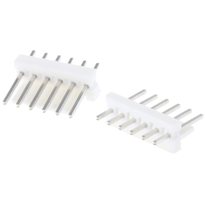 TE Connectivity MTA-100 Series Straight Through Hole Pin Header, 6 Contact(s), 2.54mm Pitch, 1 Row(s), Unshrouded