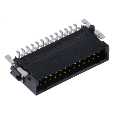 ERNI SMC Series Right Angle Surface Mount PCB Header, 26 Contact(s), 1.27mm Pitch, 2 Row(s), Shrouded