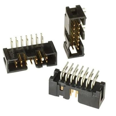 3M 2500 Series Right Angle Through Hole PCB Header, 14 Contact(s), 2.54mm Pitch, 2 Row(s), Shrouded
