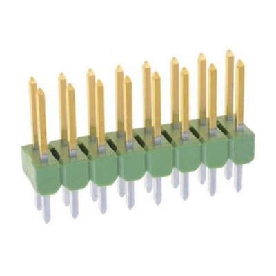 TE Connectivity AMPMODU MOD II Series Straight Through Hole Pin Header, 16 Contact(s), 2.54mm Pitch, 2 Row(s),