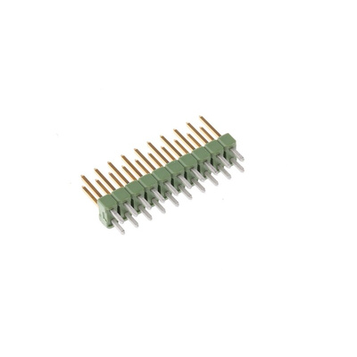 TE Connectivity AMPMODU MOD II Series Straight Through Hole Pin Header, 20 Contact(s), 2.54mm Pitch, 2 Row(s),