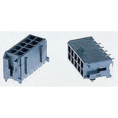 Molex Micro-Fit 3.0 Series Straight Through Hole PCB Header, 2 Contact(s), 3.0mm Pitch, 2 Row(s), Shrouded