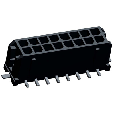 Molex Micro-Fit 3.0 Series Straight Surface Mount PCB Header, 16 Contact(s), 3.0mm Pitch, 2 Row(s), Shrouded