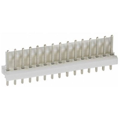 TE Connectivity MTA-100 Series Straight Through Hole Pin Header, 15 Contact(s), 2.54mm Pitch, 1 Row(s), Unshrouded