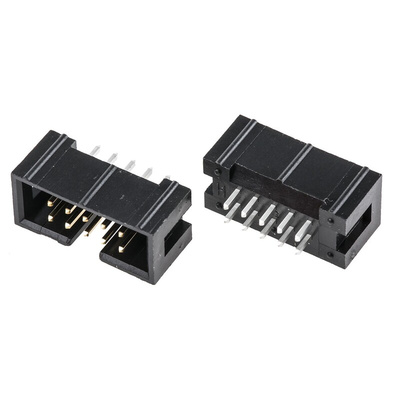 TE Connectivity AMP-LATCH Series Straight Through Hole PCB Header, 10 Contact(s), 2.54mm Pitch, 2 Row(s), Shrouded