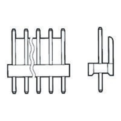 TE Connectivity MTA-100 Series Straight Through Hole Pin Header, 20 Contact(s), 2.54mm Pitch, 1 Row(s), Unshrouded