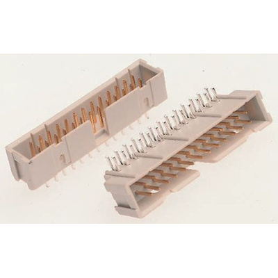TE Connectivity AMP-LATCH Series Right Angle Through Hole PCB Header, 10 Contact(s), 2.54mm Pitch, 2 Row(s), Shrouded