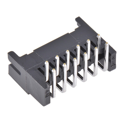 Hirose DF11 Series Right Angle Through Hole PCB Header, 12 Contact(s), 2.0mm Pitch, 2 Row(s), Shrouded