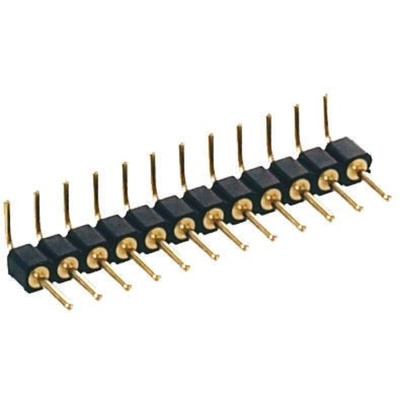 Preci-Dip Right Angle Through Hole Pin Header, 5 Contact(s), 2.54mm Pitch, 1 Row(s), Unshrouded