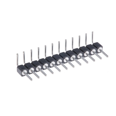 Preci-Dip Right Angle Through Hole Pin Header, 12 Contact(s), 2.54mm Pitch, 1 Row(s), Unshrouded