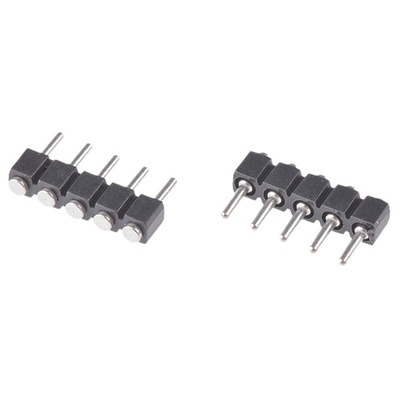 Preci-Dip Straight Surface Mount Pin Header, 5 Contact(s), 2.54mm Pitch, 1 Row(s), Unshrouded