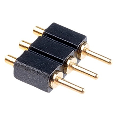Preci-Dip Straight Through Hole Spring Loaded Connector, 3 Contact(s), 2.54mm Pitch, 1 Row(s), Shrouded