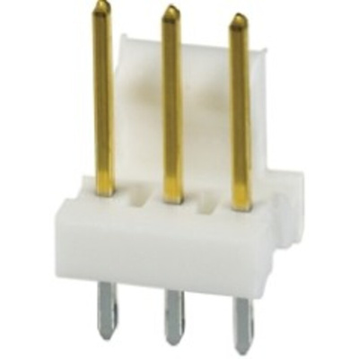 TE Connectivity MTA-100 Series Straight Through Hole Pin Header, 3 Contact(s), 2.54mm Pitch, 1 Row(s), Unshrouded