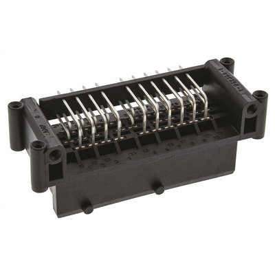 TE Connectivity Junior Power Timer Series Right Angle Through Hole PCB Header, 29 Contact(s), 5.0mm Pitch, 3 Row(s),