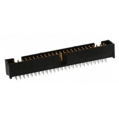 TE Connectivity AMP-LATCH Series Straight Through Hole PCB Header, 50 Contact(s), 2.54mm Pitch, 2 Row(s), Shrouded