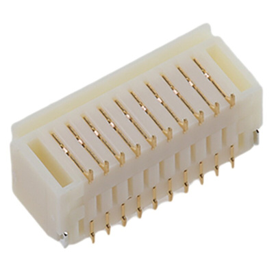 JST SHD Series Right Angle Surface Mount PCB Header, 20 Contact(s), 1.0mm Pitch, Shrouded