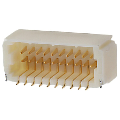 JST SHD Series Right Angle Surface Mount PCB Header, 20 Contact(s), 1.0mm Pitch, Shrouded