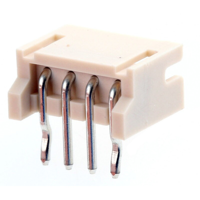 JST ZH Series Right Angle Through Hole PCB Header, 4 Contact(s), 1.5mm Pitch, 1 Row(s), Shrouded