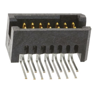 Samtec TFM Series Right Angle Through Hole PCB Header, 10 Contact(s), 1.27mm Pitch, 2 Row(s), Shrouded