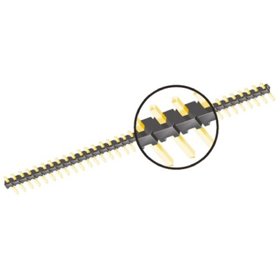 Samtec TMM Series Straight Through Hole Pin Header, 6 Contact(s), 2.0mm Pitch, 1 Row(s), Unshrouded