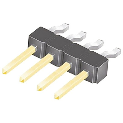 Samtec TSM Series Right Angle Surface Mount Pin Header, 4 Contact(s), 2.54mm Pitch, 1 Row(s), Unshrouded