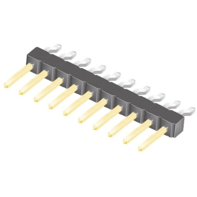 Samtec TSM Series Right Angle Surface Mount Pin Header, 10 Contact(s), 2.54mm Pitch, 1 Row(s), Unshrouded