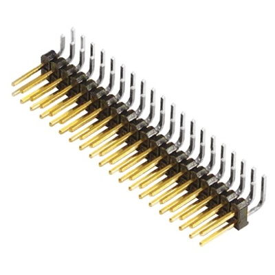 Samtec TSW Series Right Angle Through Hole Pin Header, 40 Contact(s), 2.54mm Pitch, 2 Row(s), Unshrouded