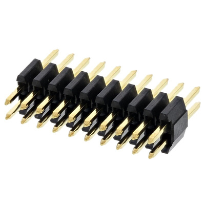 Amphenol ICC Minitek127 Series Straight Through Hole Pin Header, 20 Contact(s), 1.27mm Pitch, 2 Row(s), Unshrouded