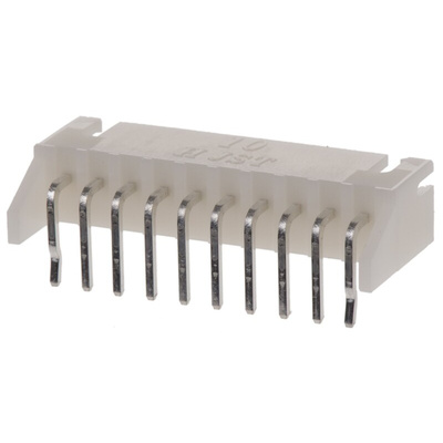 JST XH Series Right Angle Through Hole PCB Header, 10 Contact(s), 2.5mm Pitch, 1 Row(s), Shrouded