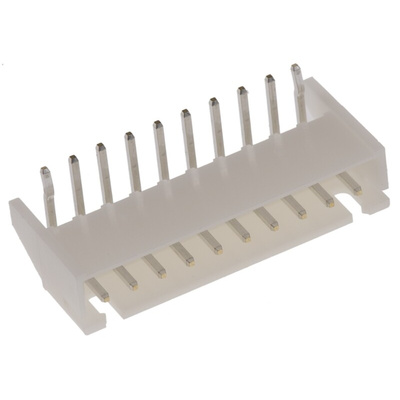 JST XH Series Right Angle Through Hole PCB Header, 10 Contact(s), 2.5mm Pitch, 1 Row(s), Shrouded