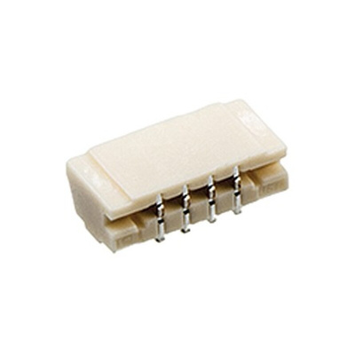 JST XSR Series Straight Surface Mount PCB Header, 4 Contact(s), 0.6mm Pitch, 1 Row(s), Shrouded