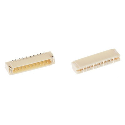 JST XSR Series Straight Surface Mount PCB Header, 10 Contact(s), 0.6mm Pitch, 1 Row(s), Shrouded