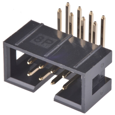 Wurth Elektronik WR-BHD Series Right Angle Through Hole PCB Header, 8 Contact(s), 2.54mm Pitch, 2 Row(s), Shrouded