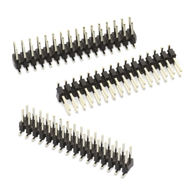 Wurth Elektronik WR-PHD Series Straight Surface Mount Pin Header, 10 Contact(s), 2.54mm Pitch, 2 Row(s), Unshrouded