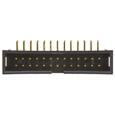 Amphenol T821 Series Right Angle Through Hole PCB Header, 26 Contact(s), 2.54mm Pitch, 2 Row(s), Shrouded