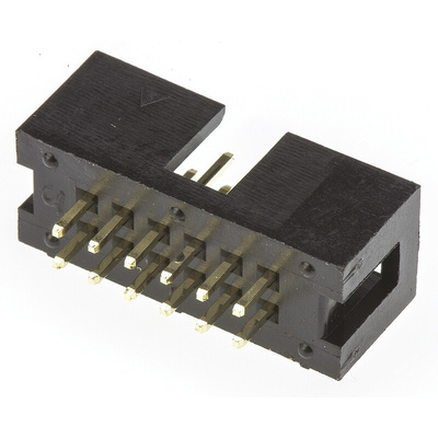Amphenol ICC T821 Series Straight Through Hole PCB Header, 12 Contact(s), 2.54mm Pitch, 2 Row(s), Shrouded
