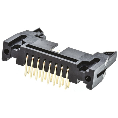 Amphenol T816 Series Right Angle Through Hole PCB Header, 16 Contact(s), 2.54mm Pitch, 2 Row(s), Shrouded